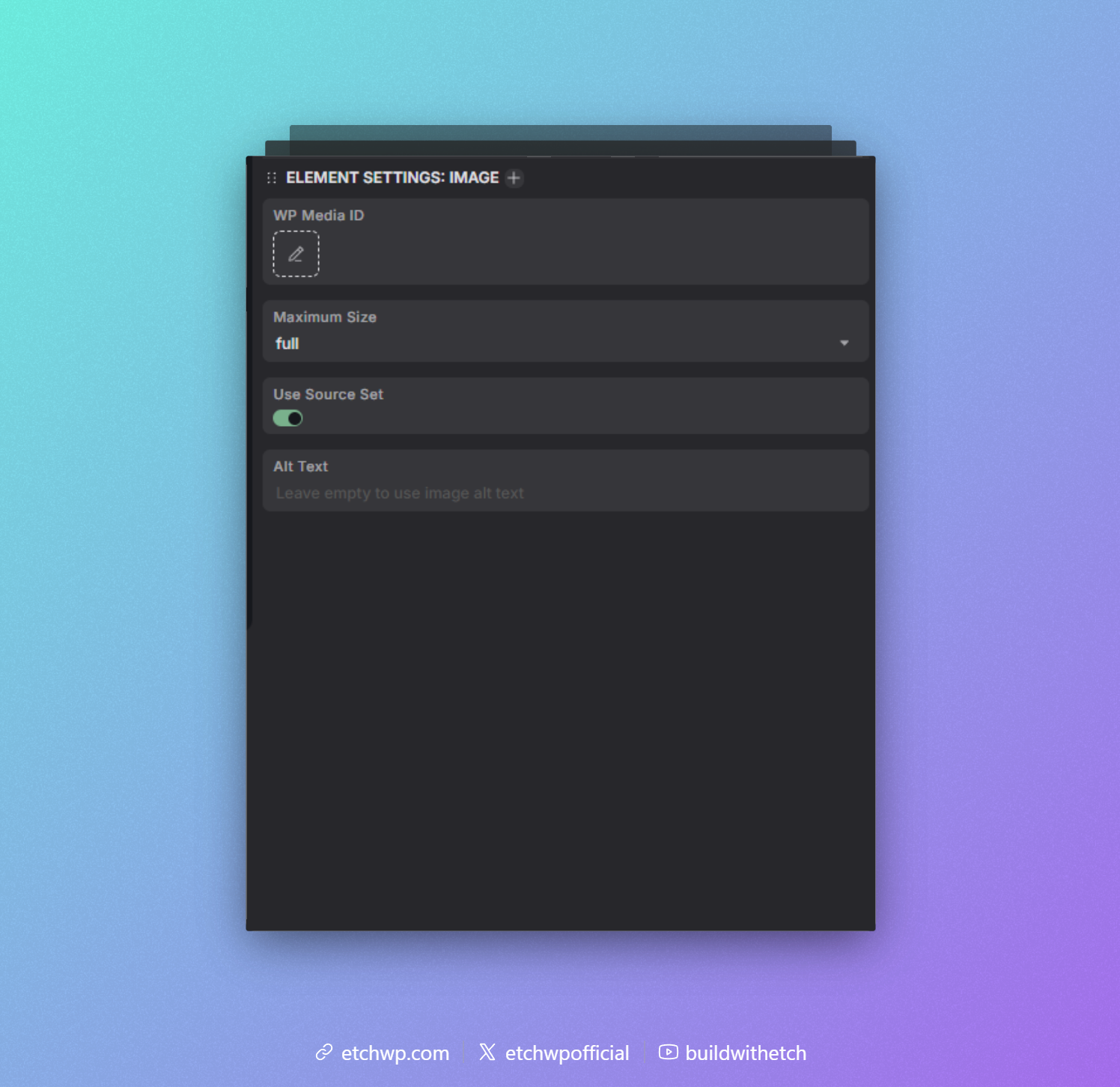 Etch Dynamic Image Attribute Panel