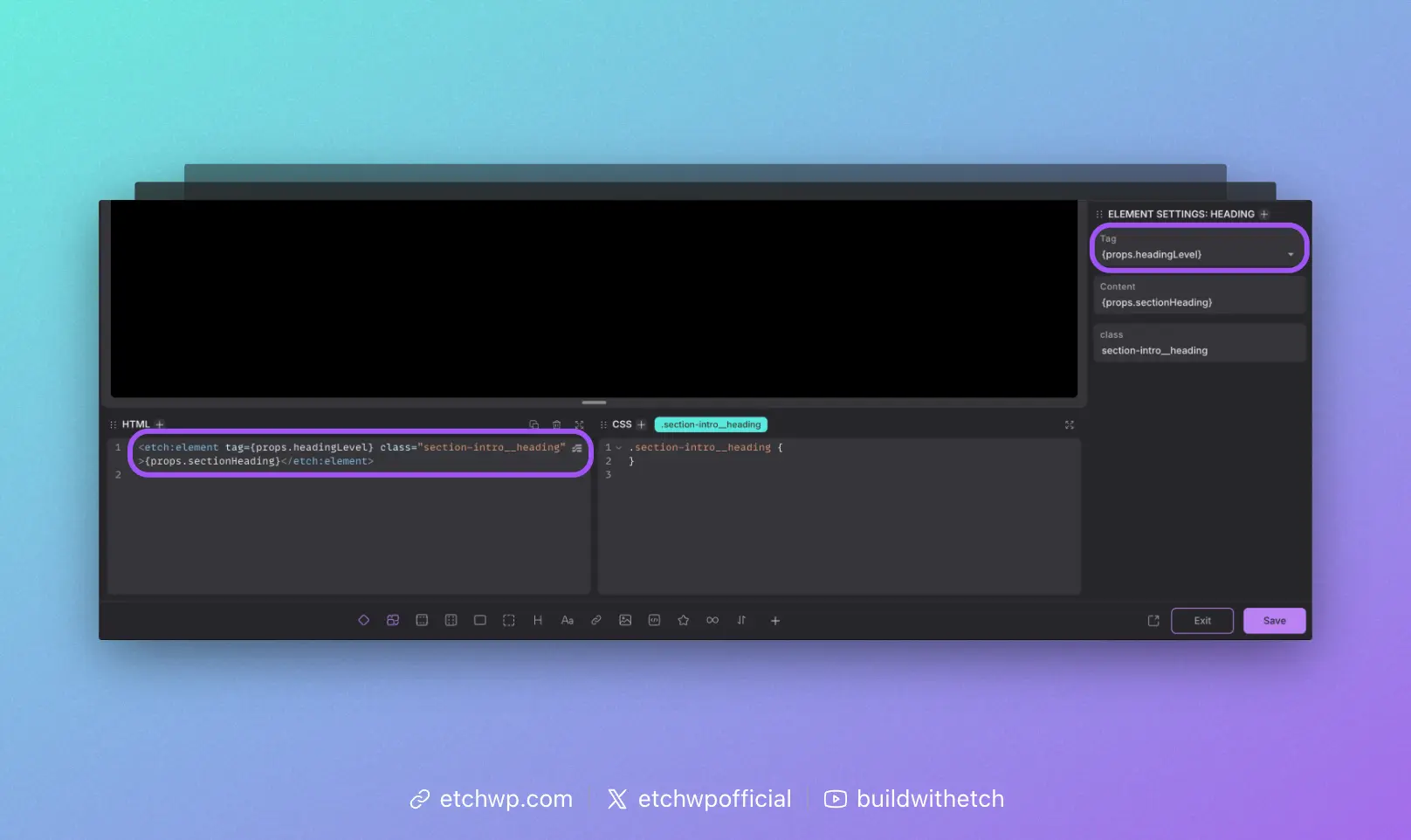 Etch Dynamic Element