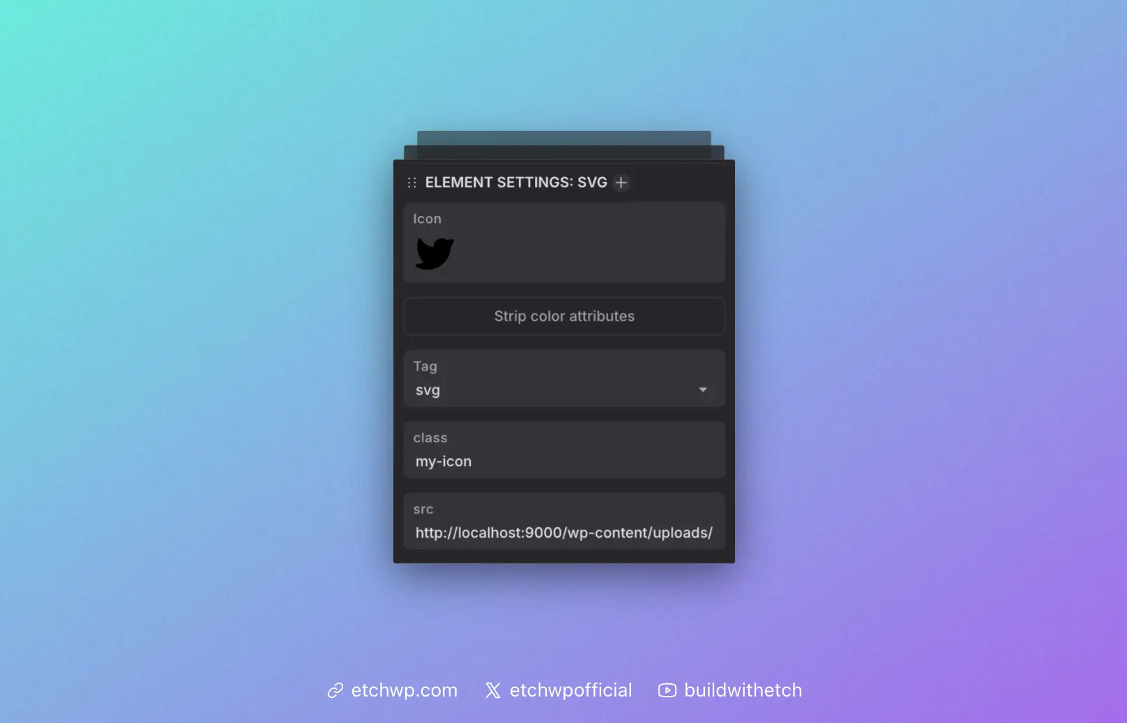 Etch SVG Attribute Panel